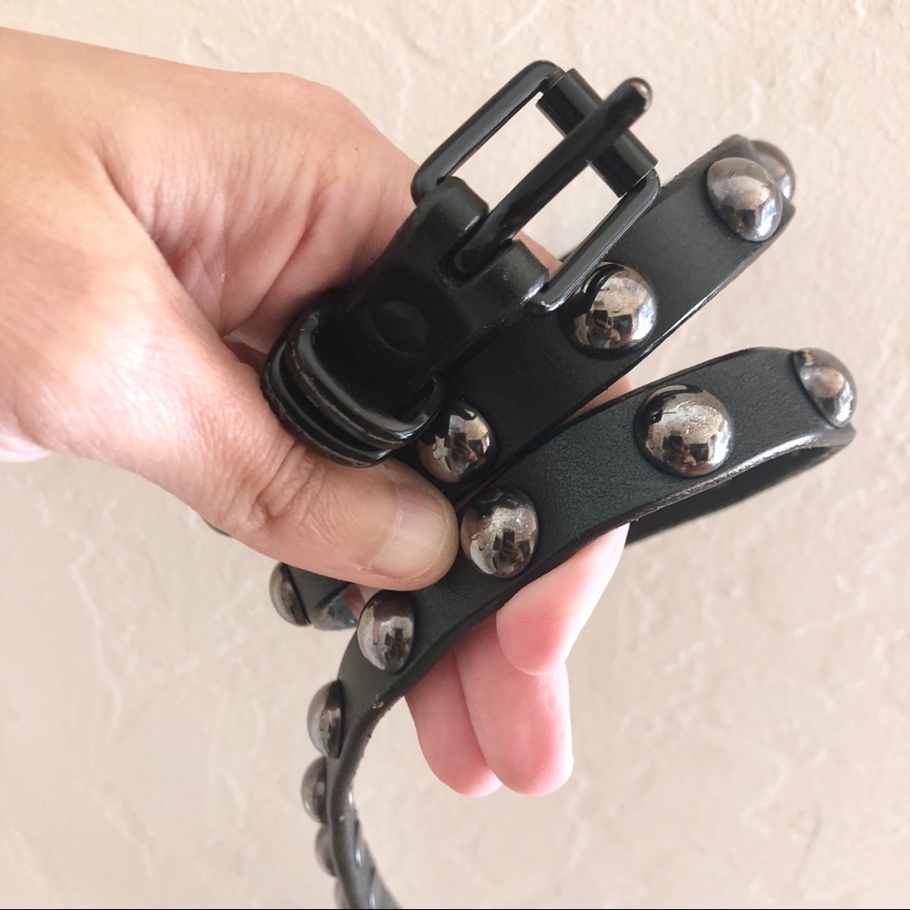 Canadian BRAVE leather metal studded belt